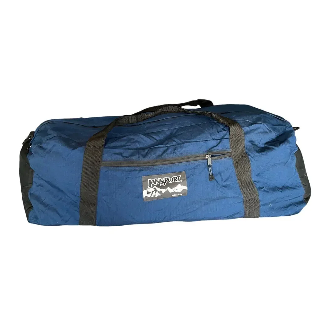 JanSport Vintage MADE IN USA Large Duffel Bag Waterproof Blue 35”